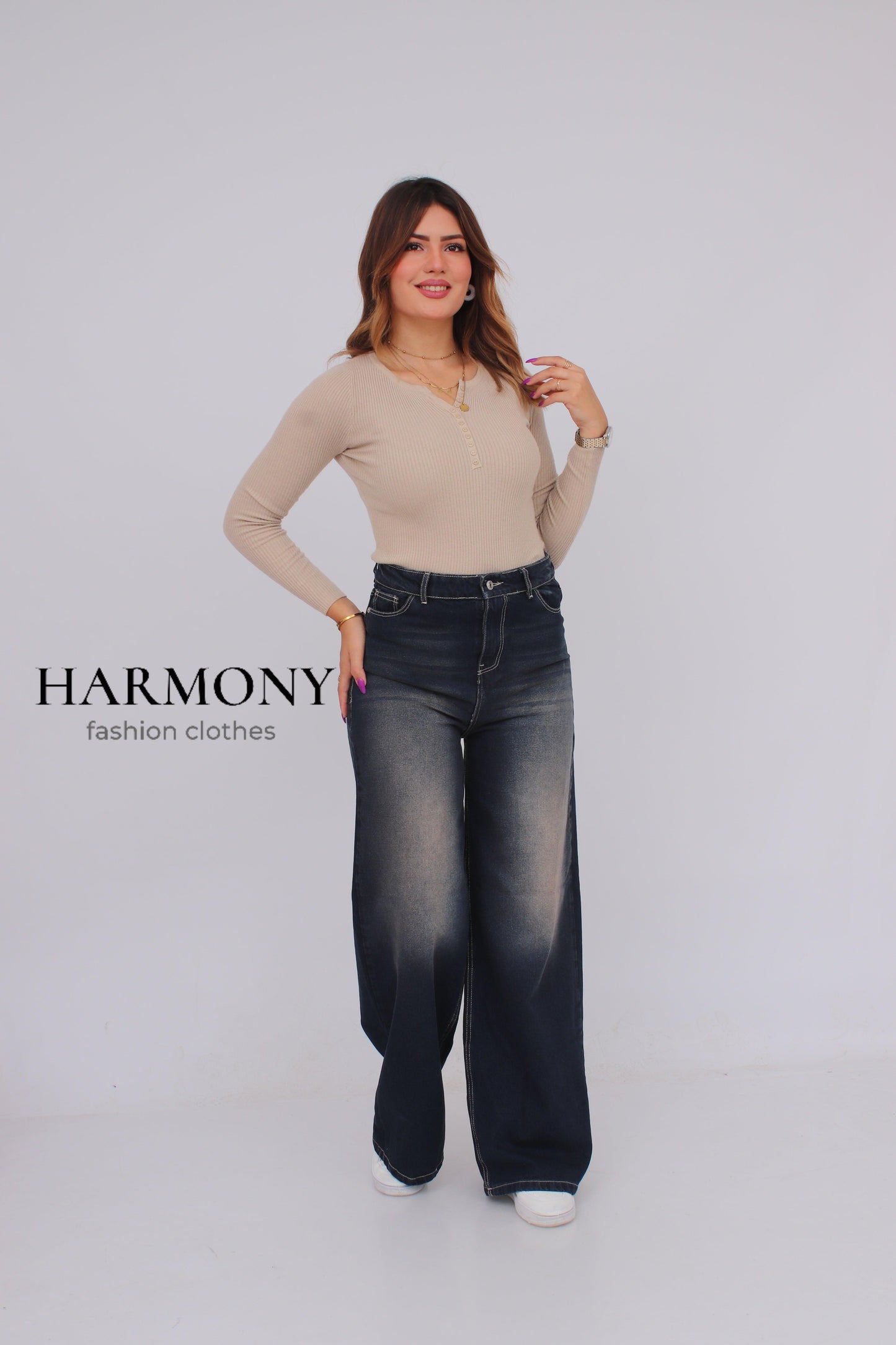 Wide leg jeans ( code 4 ) - HARMONY fashion clothes