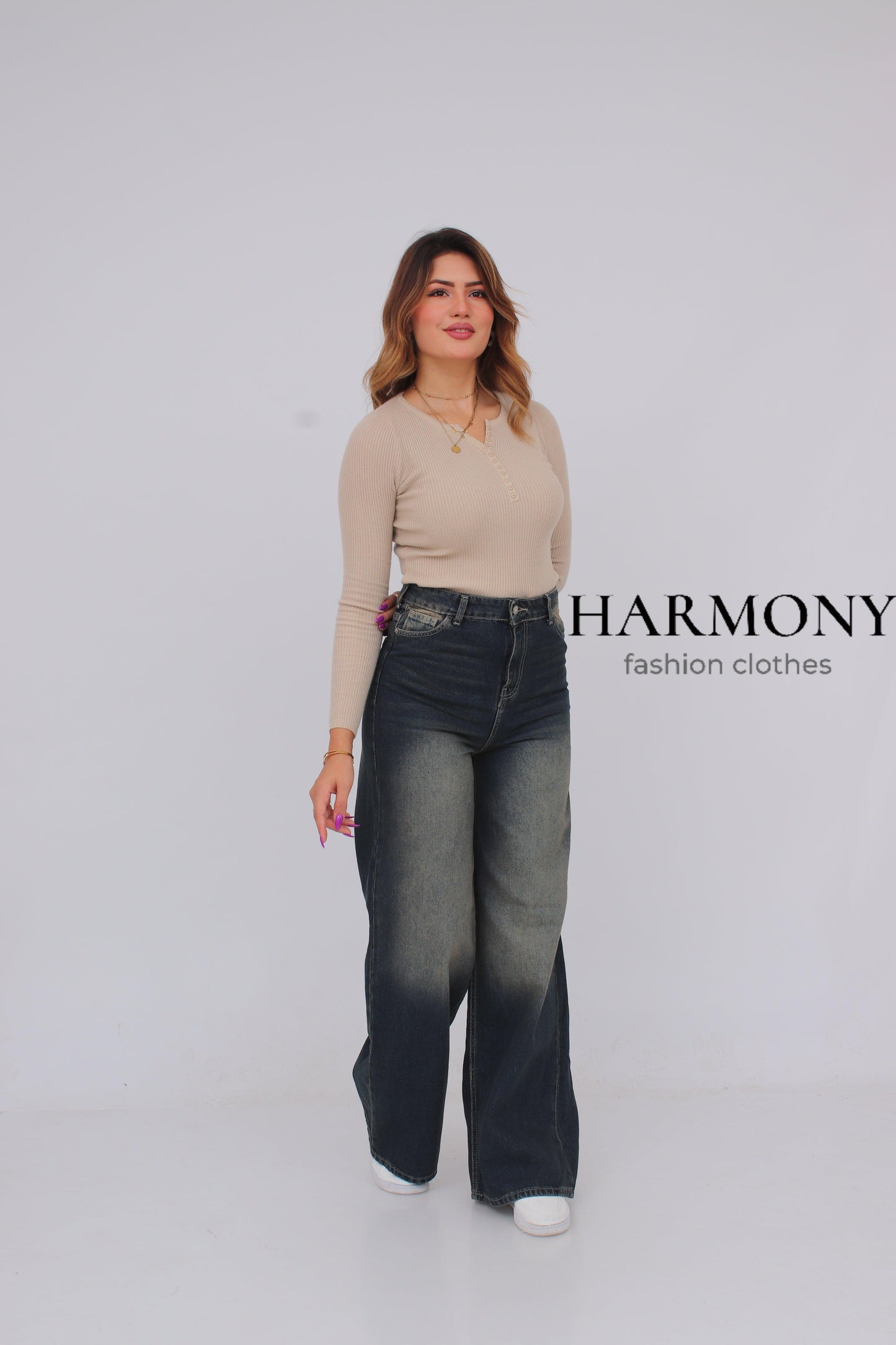 Wide leg jeans ( code 3 ) - HARMONY fashion clothes